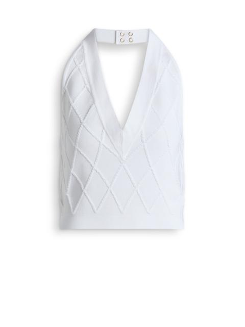 Balmain Quilted knit halterneck top