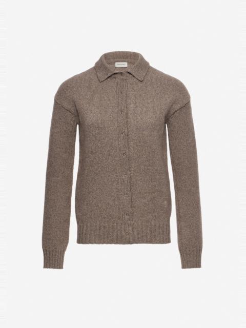 MAGDA BUTRYM Cashmere knit shirt cardigan in beige