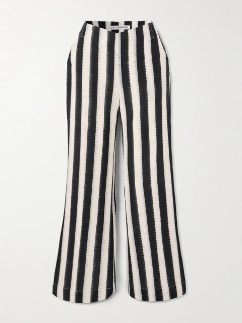 ALIX OF BOHEMIA Charlie Striped Cotton Flared Pants