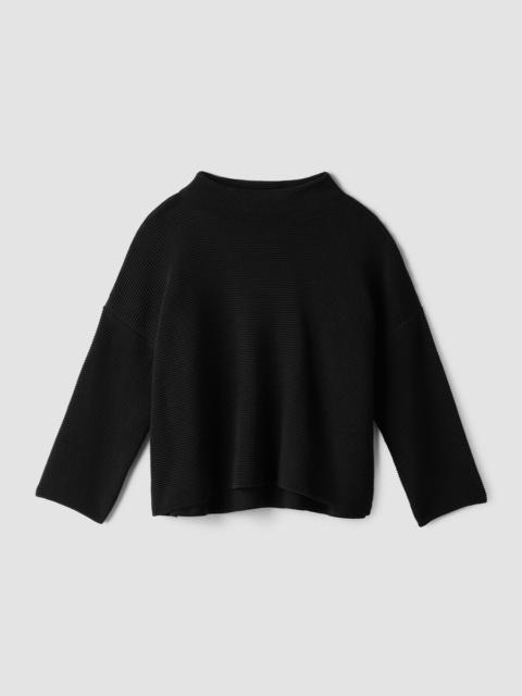 EILEEN FISHER Peruvian Cotton Blend Funnel Neck Top