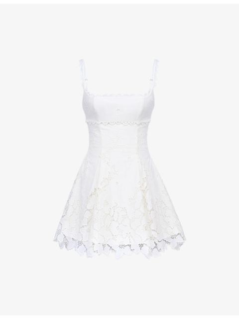 House of CB Isla Floral-Pattern Woven Mini Dress