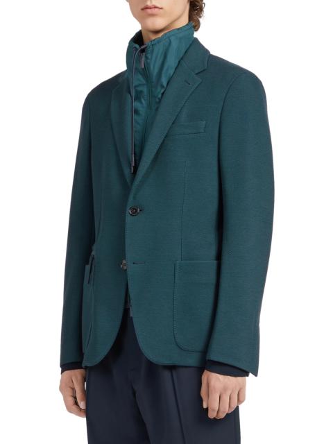 High Performance Wool Jersey Jacket with Removable Technical Bib