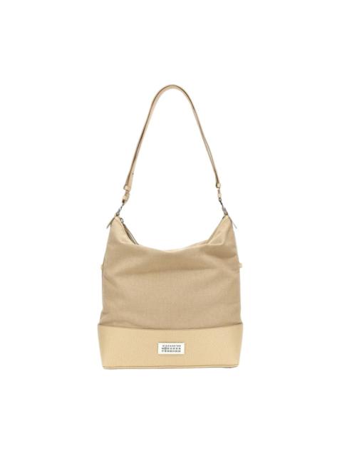 Maison Margiela BEIGE CANVAS LEATHER SHOULDER BAG