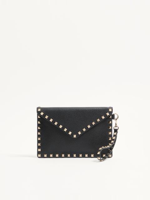 Valentino ROCKSTUD GRAINY CALFSKIN POUCH