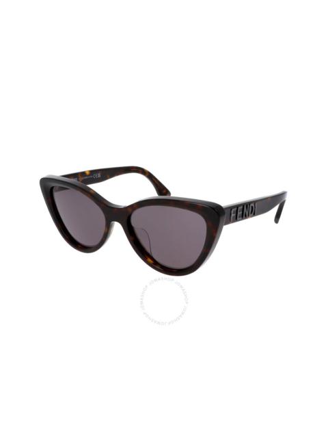 FENDI Fendi Grey Cat Eye Ladies Sunglasses FE40087U 52A 55