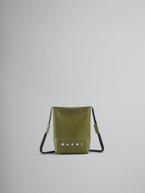 GREEN CROSSBODY BAG WITH SHOELACE STRAP