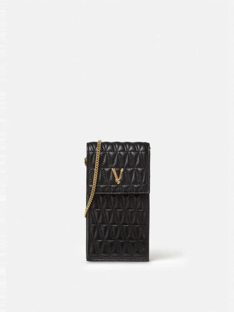VERSACE Virtus Quilted Phone Pouch
