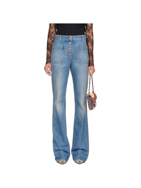 Valentino Blue Denim Exposed Button Jeans
