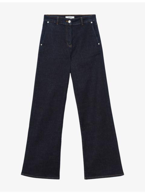 REISS Addie Wide-Leg Stretch-Denim Jeans