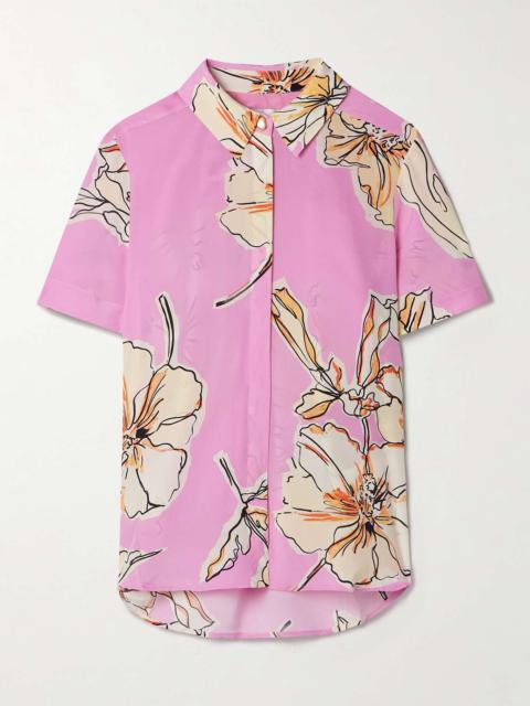 Aje. Mirella floral-print silk shirt Pink