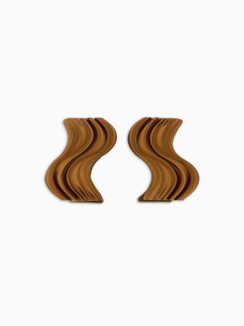 GIORGIO ARMANI Clip earrings with a wave-effect motif