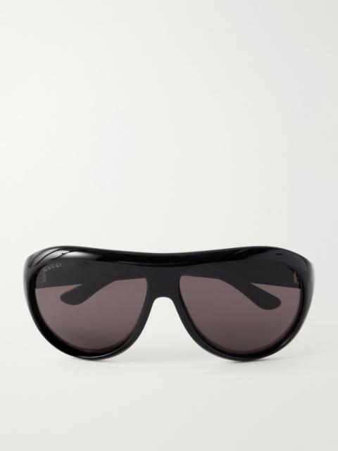 GUCCI Bold D-Frame Recycled-Acetate Sunglasses Black