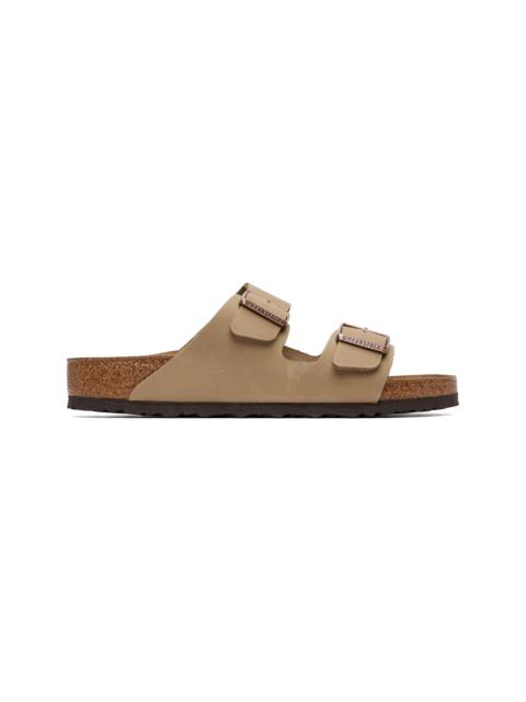 BIRKENSTOCK Beige Regular Arizona Oiled Leather Sandals