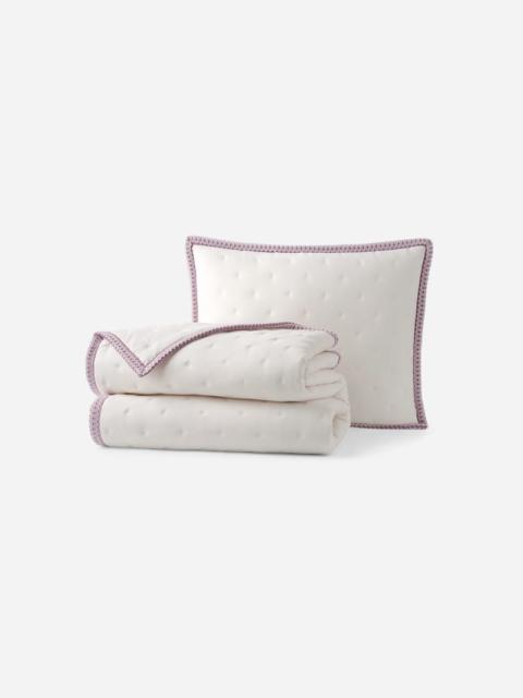UGG Devon UGG®braid Quilt Set T/TXL Polyester Bedding in Snow/Dusty Orchid