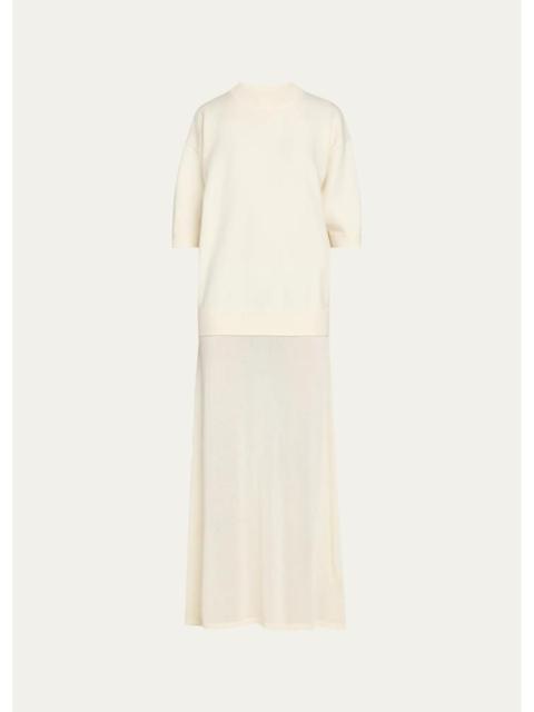 AEXAE Knitted Combo Maxi Dress