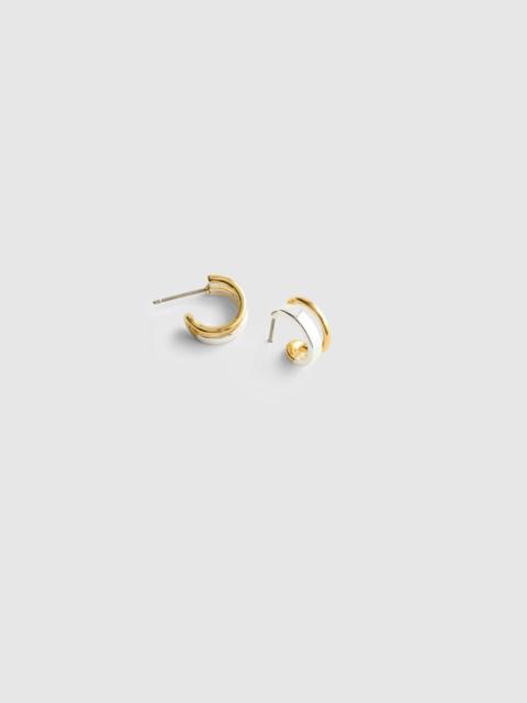 Madewell Mixed-Metal Asymmetric Double Huggie-Hoop Earrings