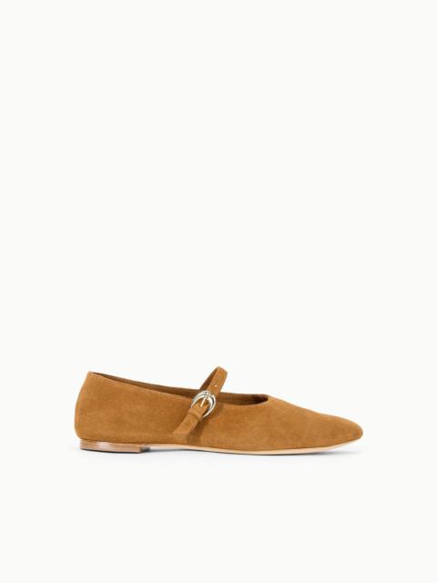 STAUD ALBA MARY JANE BALLET FLAT TAN
