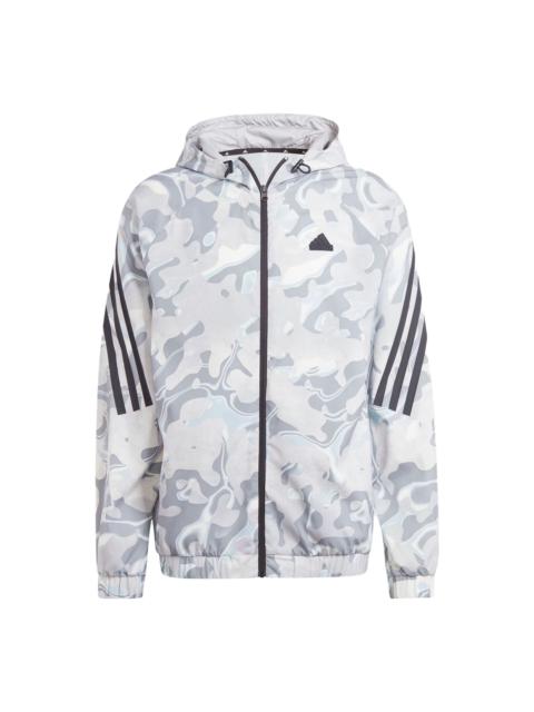 adidas adidas Future Icons Allover Print Full-Zip Hoodie Jackets 'White' IB6124