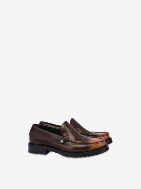 Moschino COLLEGE GRADIENT-EFFECT CALFSKIN LOAFERS