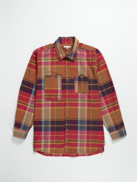 Engineered Garments Work Shirt - Red/Khaki Cotton Big Plaid