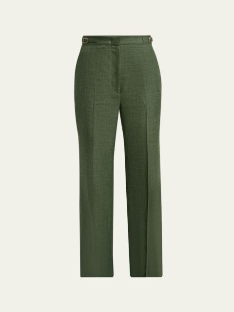GABRIELA HEARST Vesta Linen-Wool Straight-Leg Pants