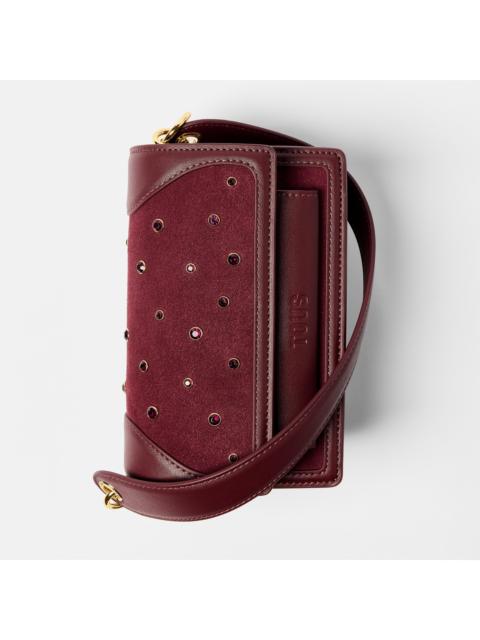 TOUS Small burgundy-colored Crossbody bag TOUS Audree Strass
