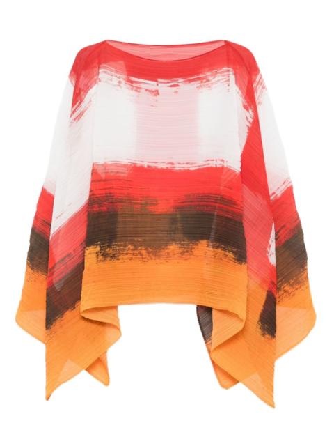 Pleats Please Issey Miyake pleated abstract-print top