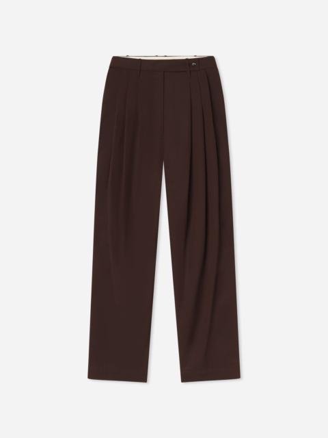 CO Wide Leg Pleated Pants in Cotton Twill