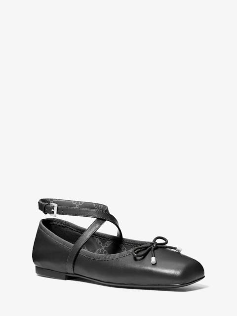 MICHAEL KORS Collette Leather Ballet Flat