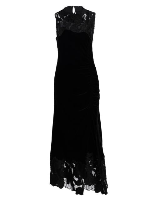 ULLA JOHNSON Women's Rosaria Embroidered Velvet Midi-Dress - Noir