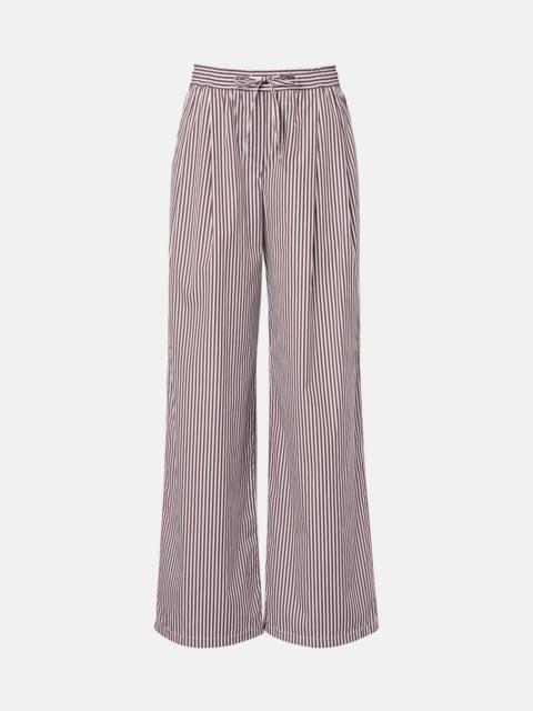 Dolce & Gabbana Striped cotton and silk wide-leg pants