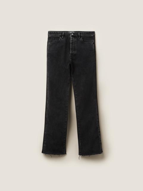 Miu Miu Five-pocket black denim jeans