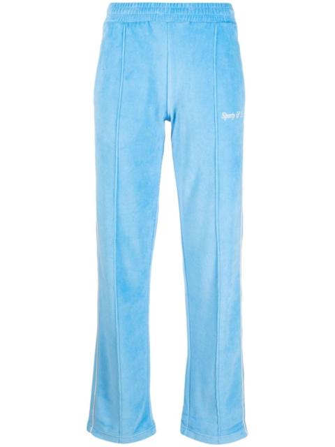 Sporty & Rich towelling-finish logo-embroidered track pants