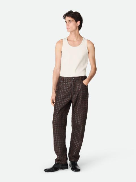 Bottega Veneta Intrecciato Leather And Suede Straight Pants