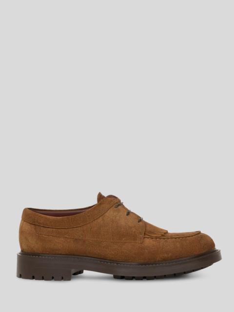 Etro LACE-UP SUEDE LOAFERS WITH ARNICA MOTIF