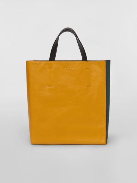 Marni YELLOW AND GREEN MUSEO SOFT BAG IN TUMBLED CALFSKIN