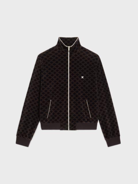 CELINE ZIPPED TRIOMPHE VELORS JERSEY SWEATSHIRT