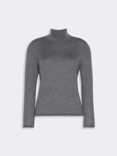 Max Mara GATTO Cashmere yarn polo-neck sweater - MEDIUM GREY