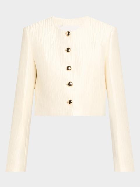 BRANDON MAXWELL The Ryder Crewneck Single-Breasted Jacket