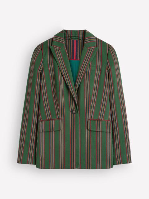 BODEN Woodbridge Tailored Blazer-Green, Collegic Stripe