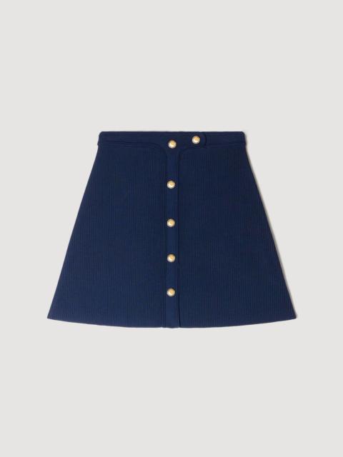 Sandro MINI RIBBED SKIRT WITH PRESS STUDS
