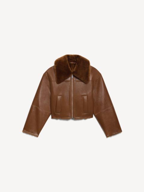 Theory Cropped Jacket in Shearling