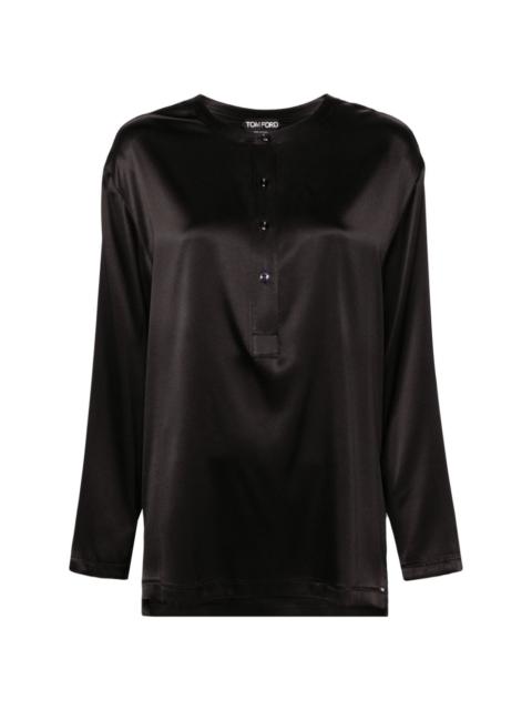 TOM FORD band-collar satin blouse
