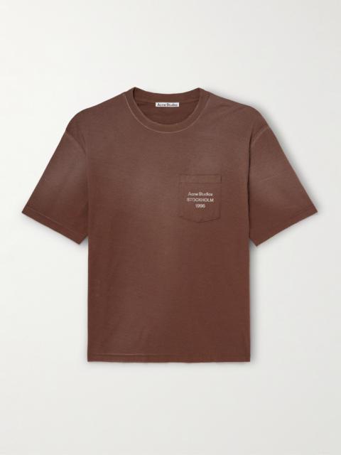 Acne Studios Exford U Oversized Logo-Print Distressed Cotton-Jersey T-Shirt