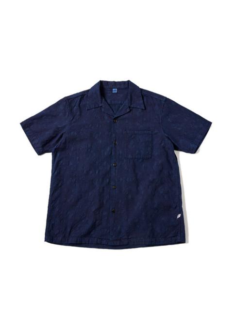Pure Blue Japan 2241-1 Organic Cotton Jacquard Open Collar - Paisley