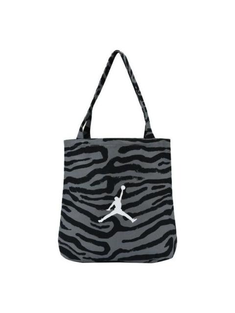 Jordan Air Jordan JORDAN BREAKFAST Series Large Capacity logo Version Printing Cotton handbag Unisex Black 