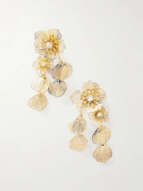 CAROLINA HERRERA Gold-tone crystal earrings Gold