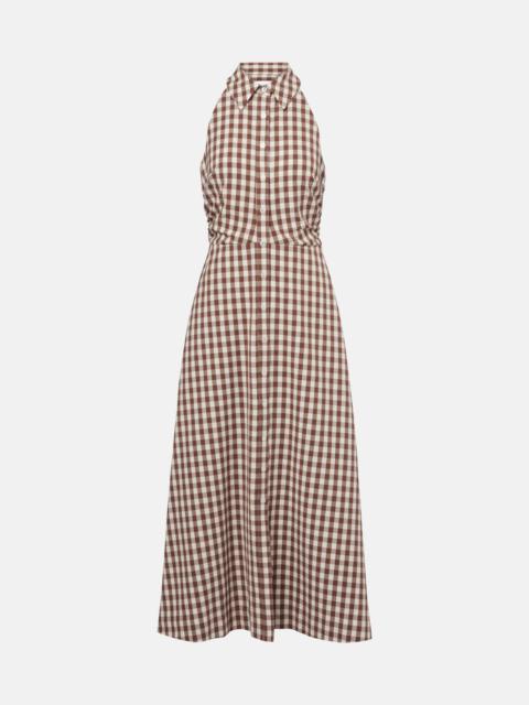 VERONICA BEARD Mackey gingham seersucker midi dress