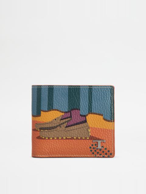 Tod's WALLET IN LEATHER - ORANGE, LIGHT BLUE, YELLOW