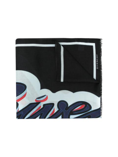 logo-print scarf